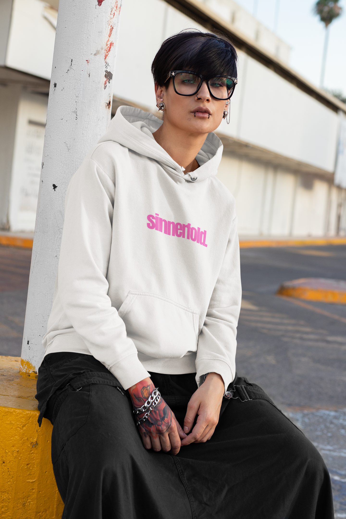 basic pink hoodie