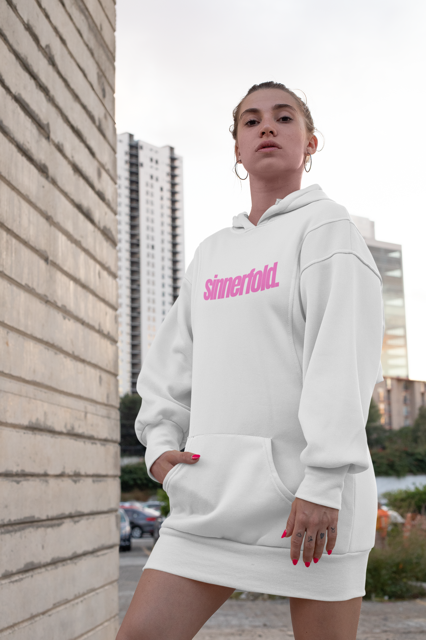 basic pink hoodie