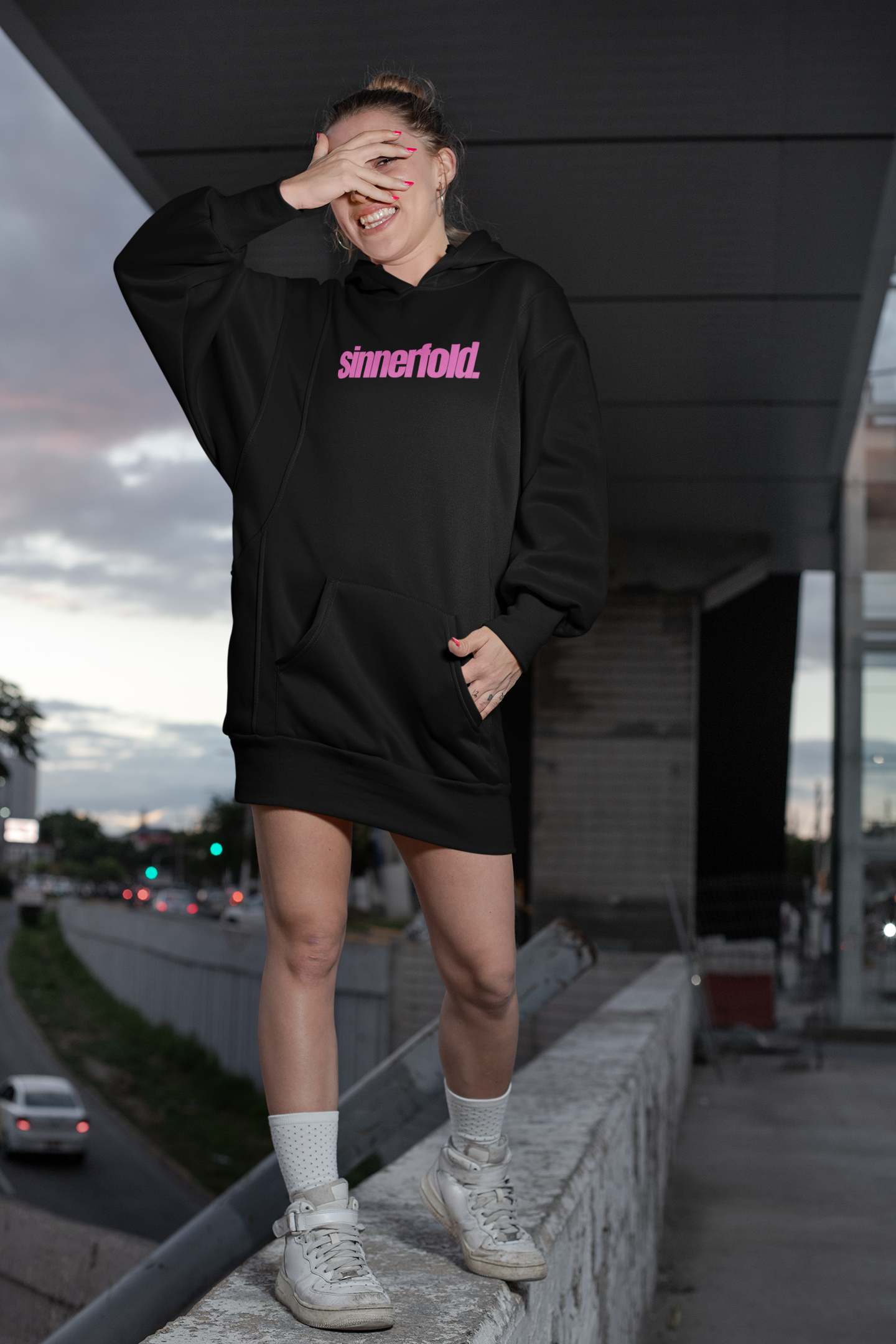 basic pink hoodie