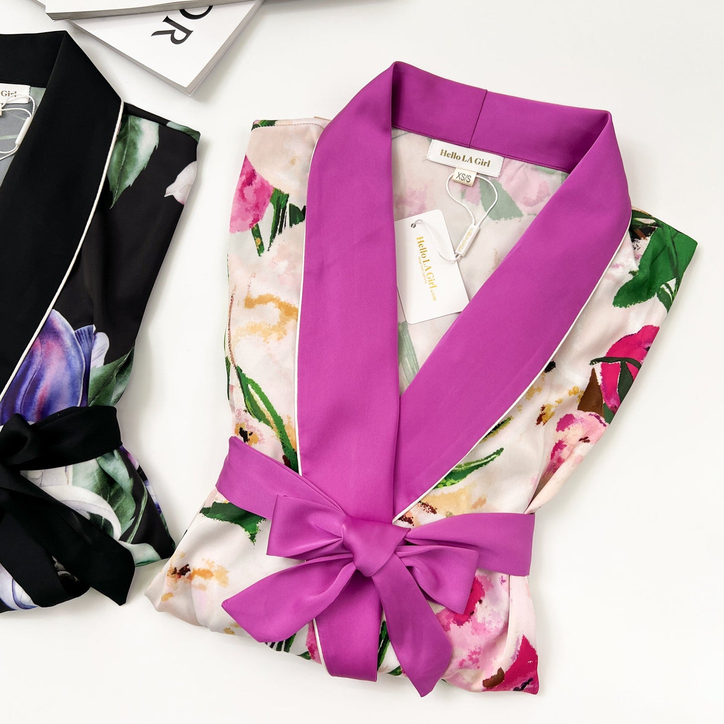 flirt in floral robe
