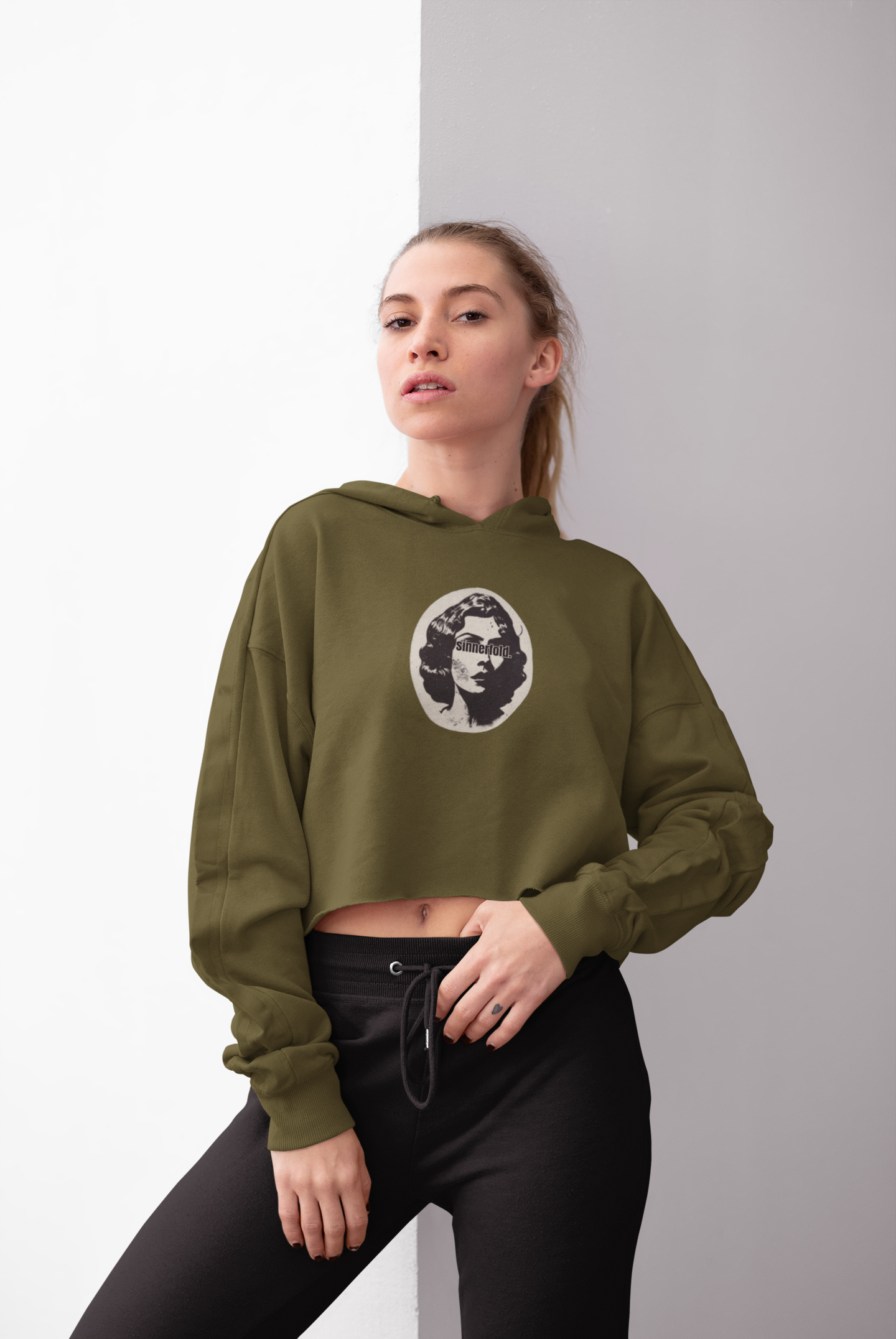 eyes of sin cropped hoodie