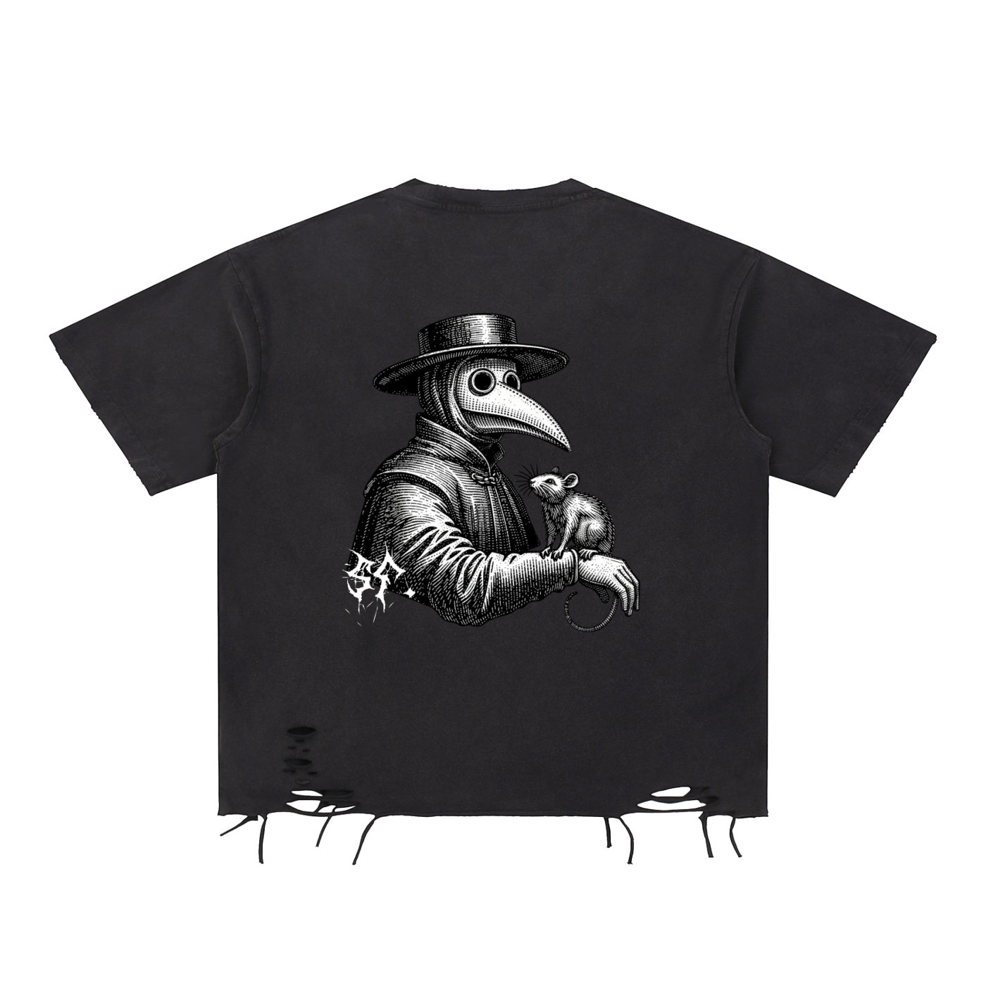 Raw-Hem Mourning Glory Tee
