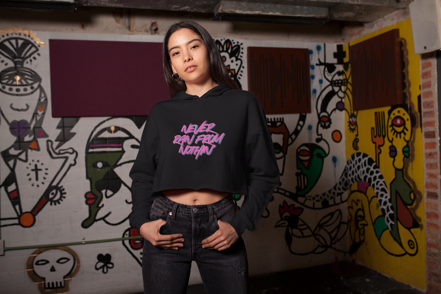 never ran from nothin' cropped hoodie
