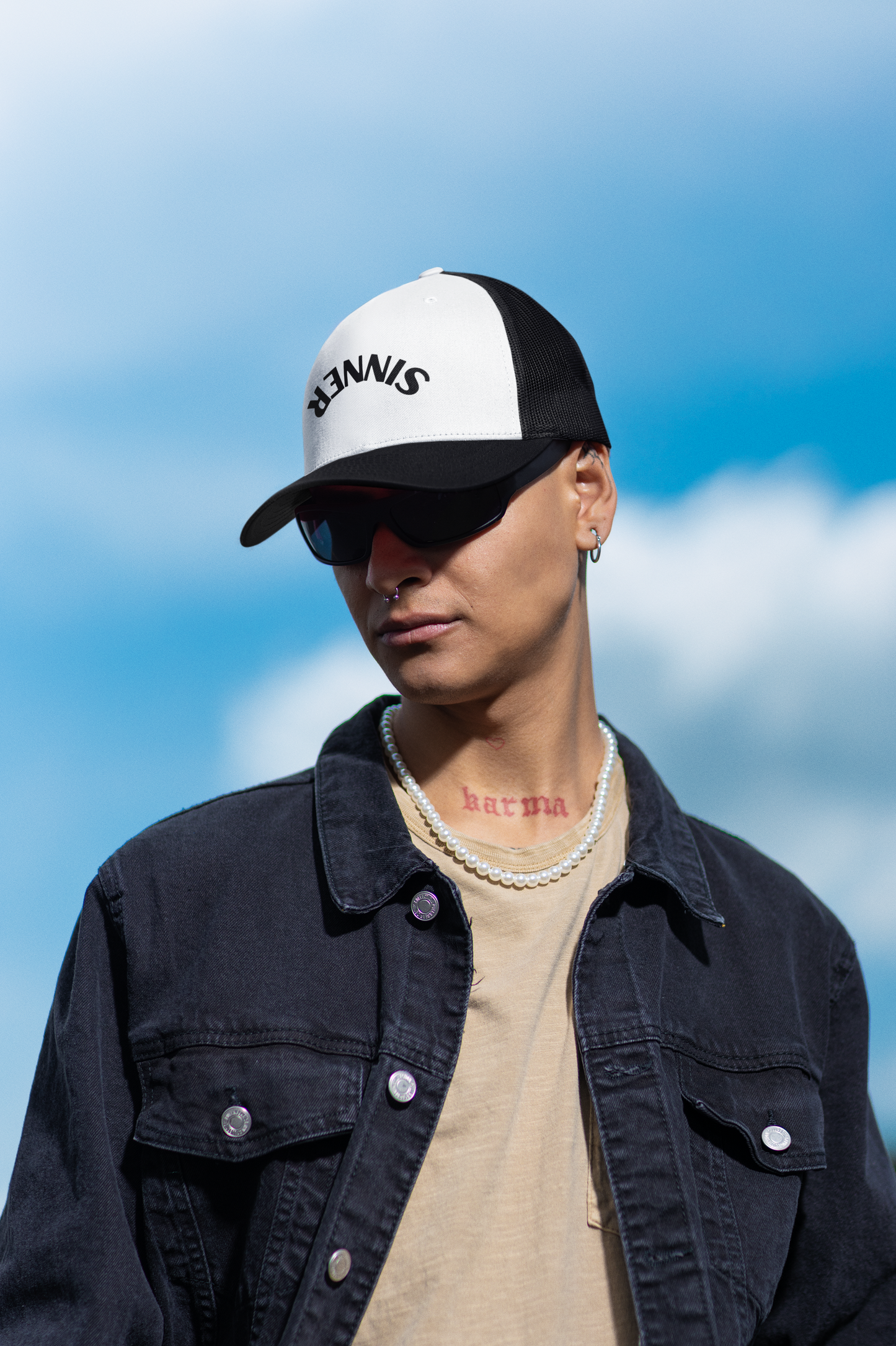 saint or sinner trucker hat