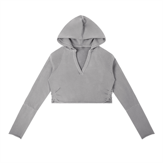 Distressed Crop Hoodie