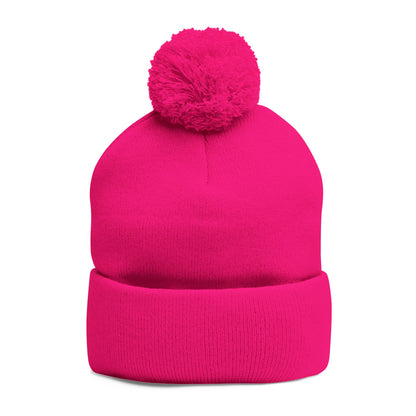 Embroidered Pom-Pom Knit Cap — Sinnerfold Logo Beanie