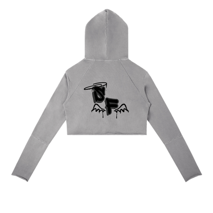 Distressed Crop Hoodie