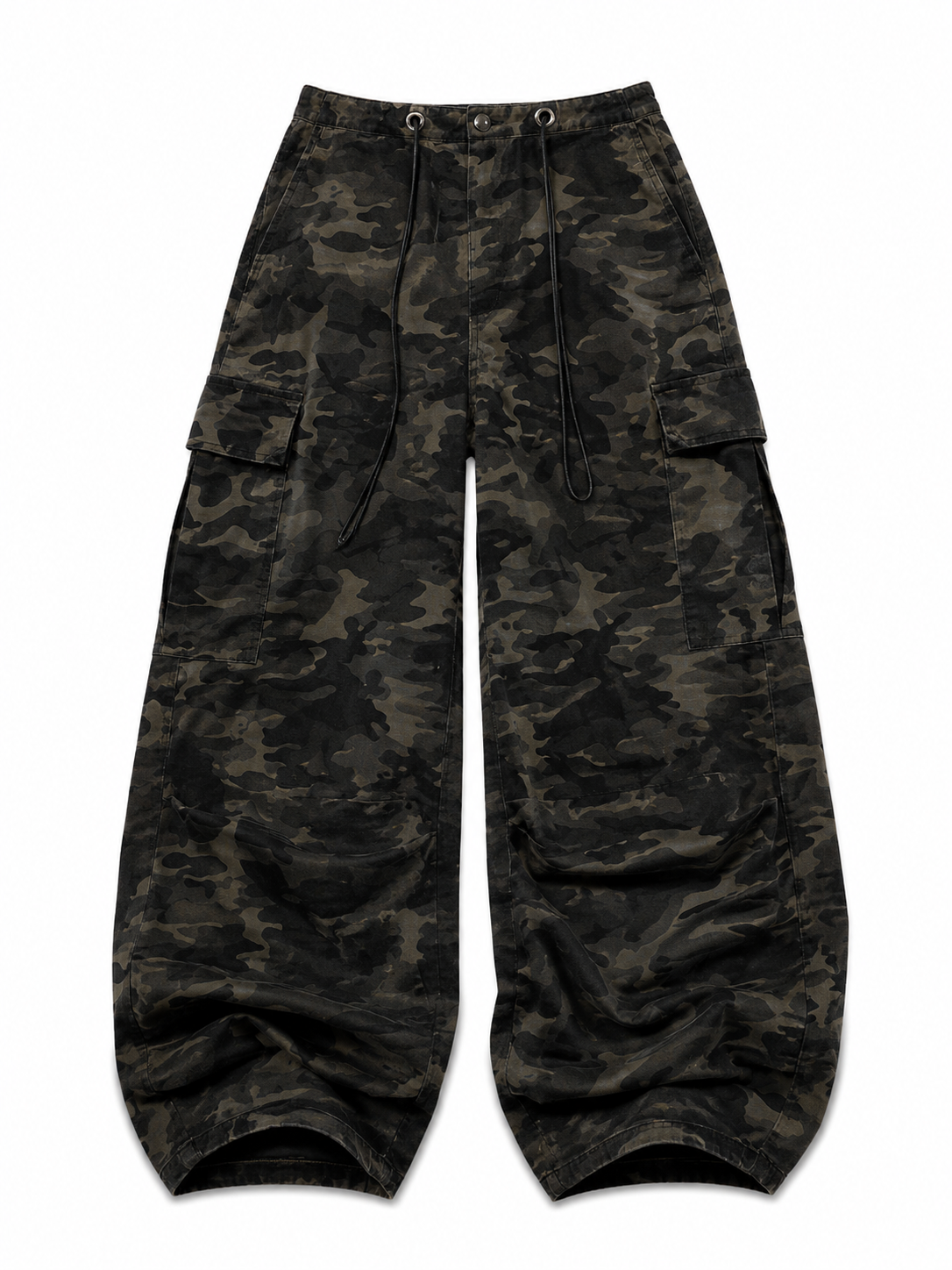 Camouflage pants on a white background