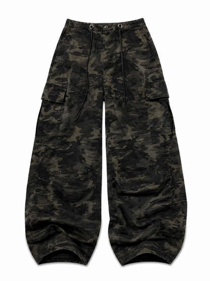Camouflage pants on a white background