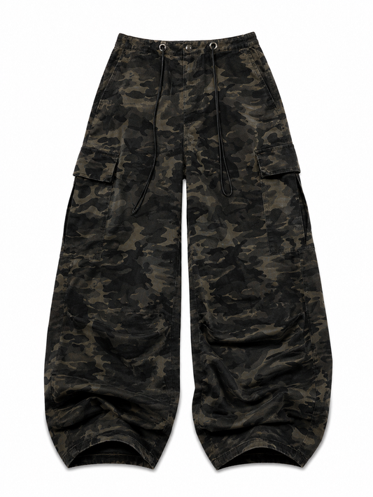 Camouflage pants on a white background
