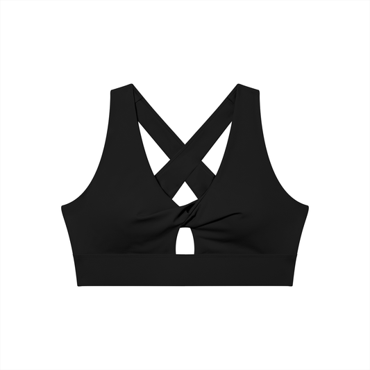 Twist Front V-Neck Sports Bra