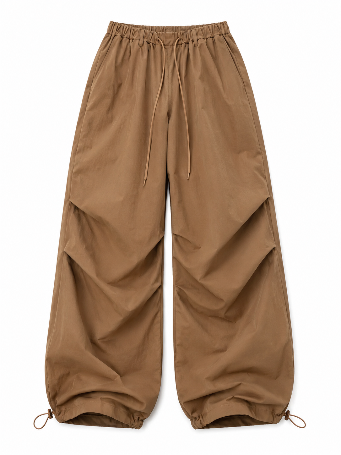 Brown wide-leg pants on a white background